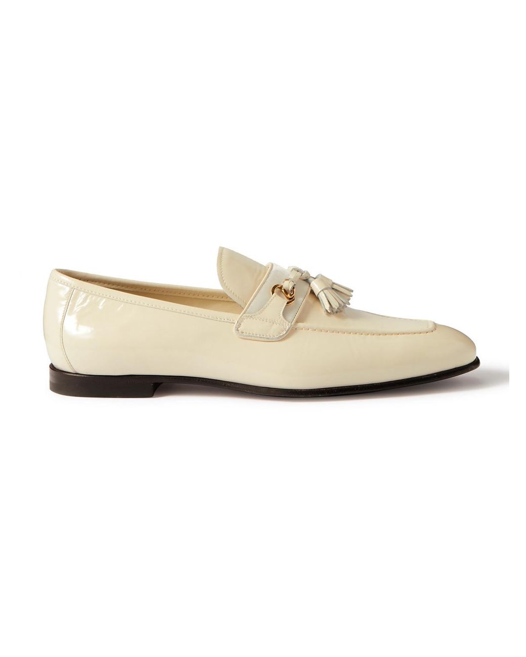 Tom Ford Sean Patent-leather Tasselled Loafers in White for Men | Lyst