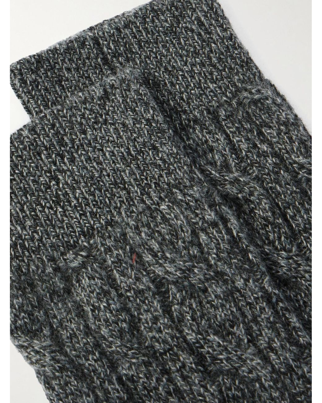 Loro Piana Black Treccia Baby Cashmere Socks for men