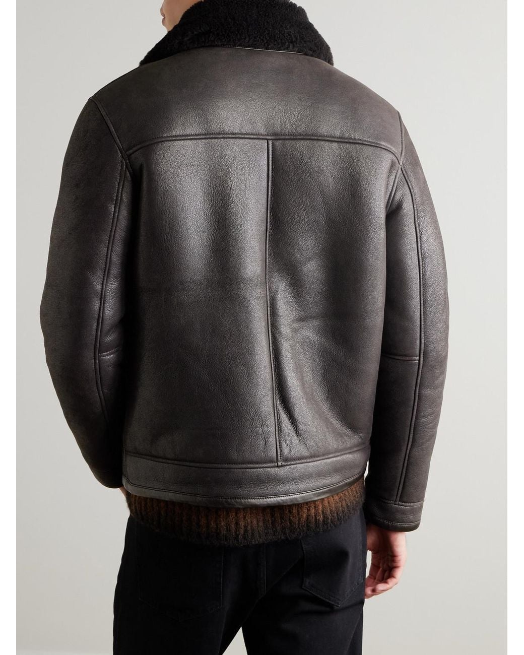 NN07 Black Atkinson 8173 Shearling Bomber Jacket for men