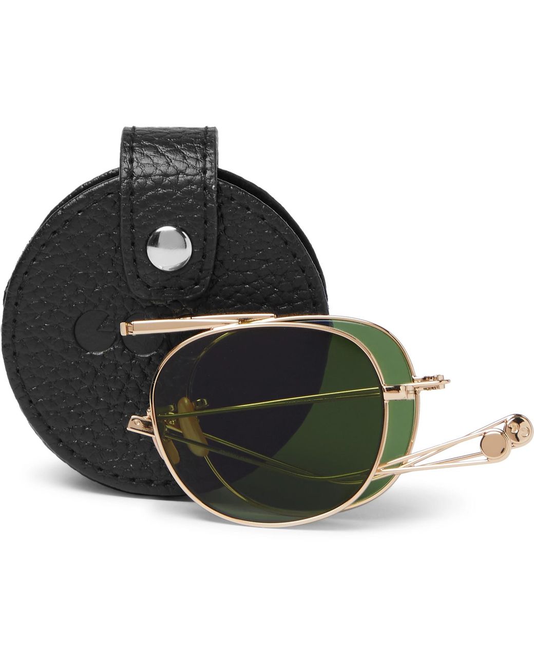 Garrett Leight Van Buren Folding Aviator-style Gold-tone  display picture 3