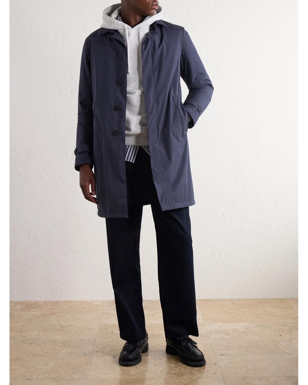 Herno Blue Shell Down Coat for men