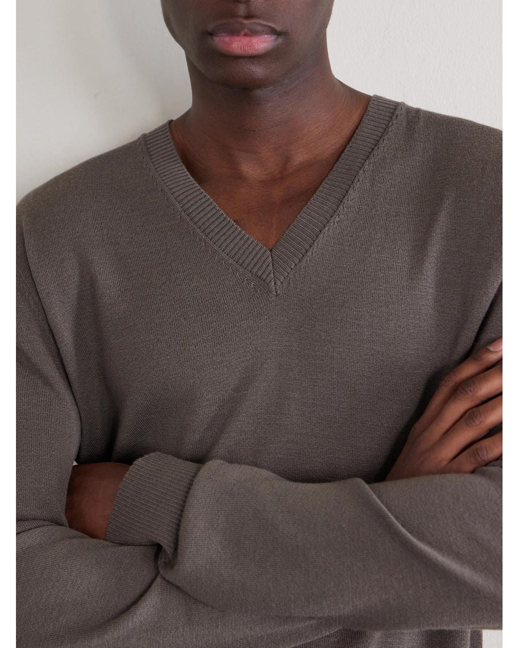 De Bonne Facture Gray Saxophonist Wool Sweater for men