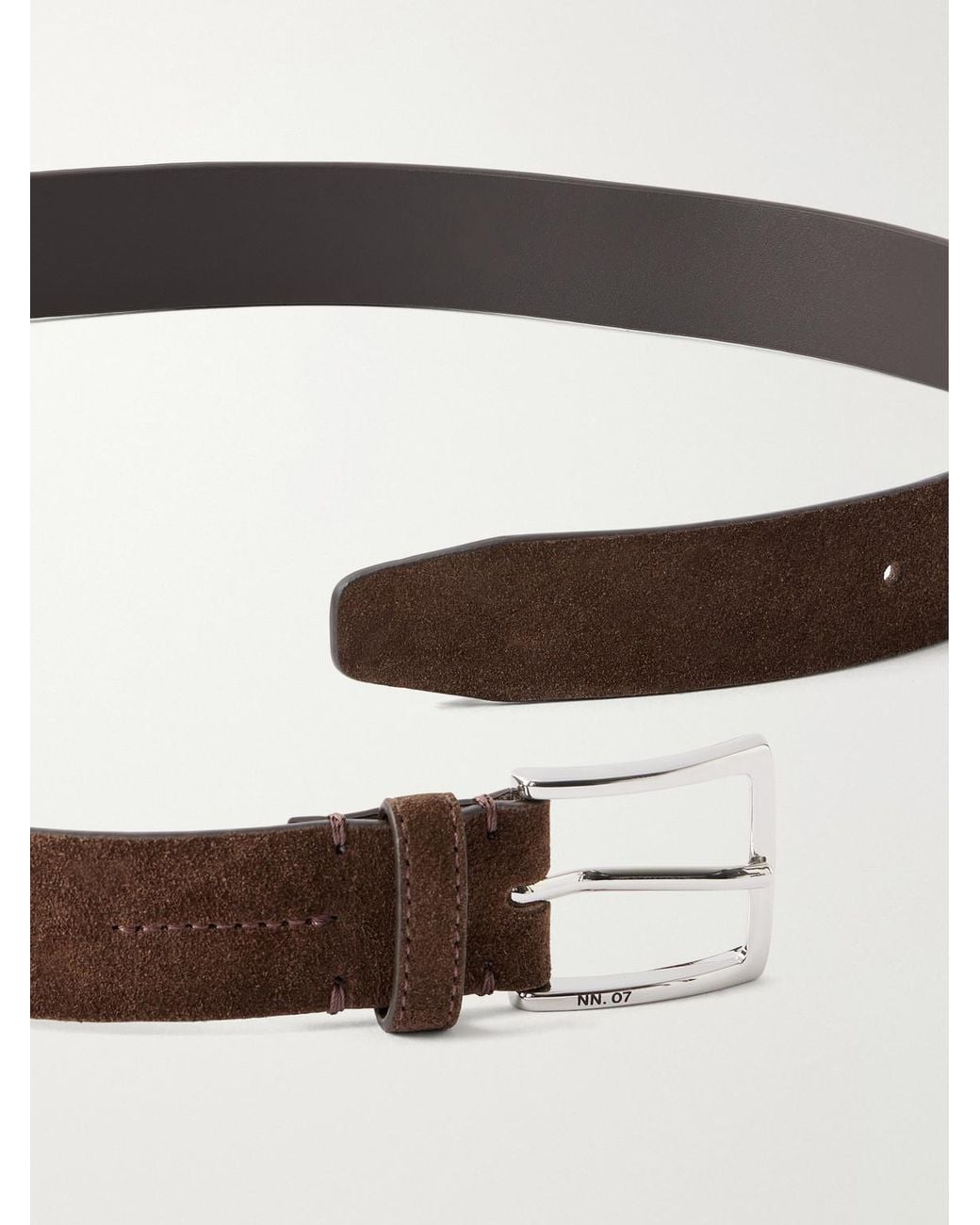 NN07 Brown 3Cm Ever 90025 Suede Belt for men