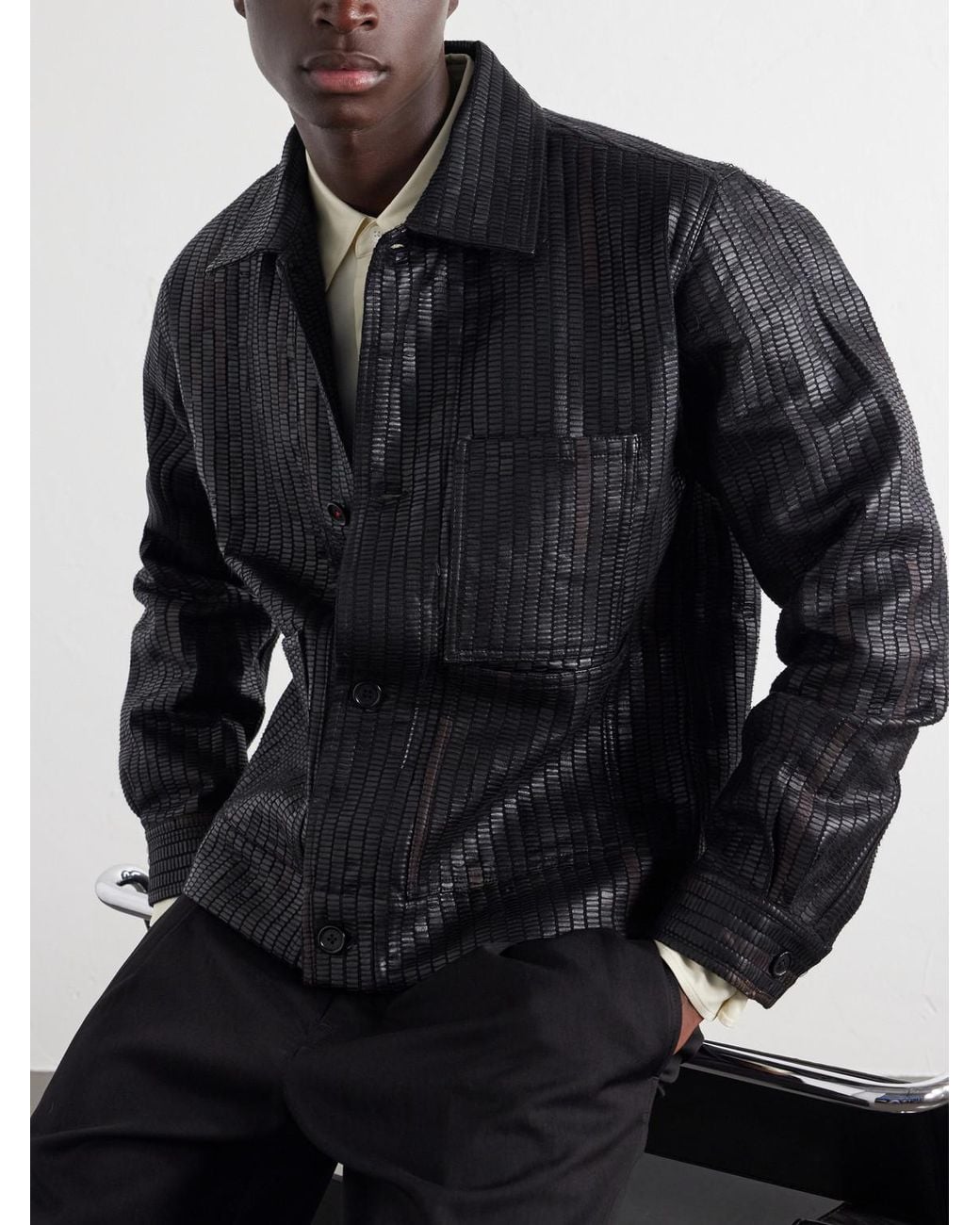 Kardo Black Bodhi Leather Jacket for men