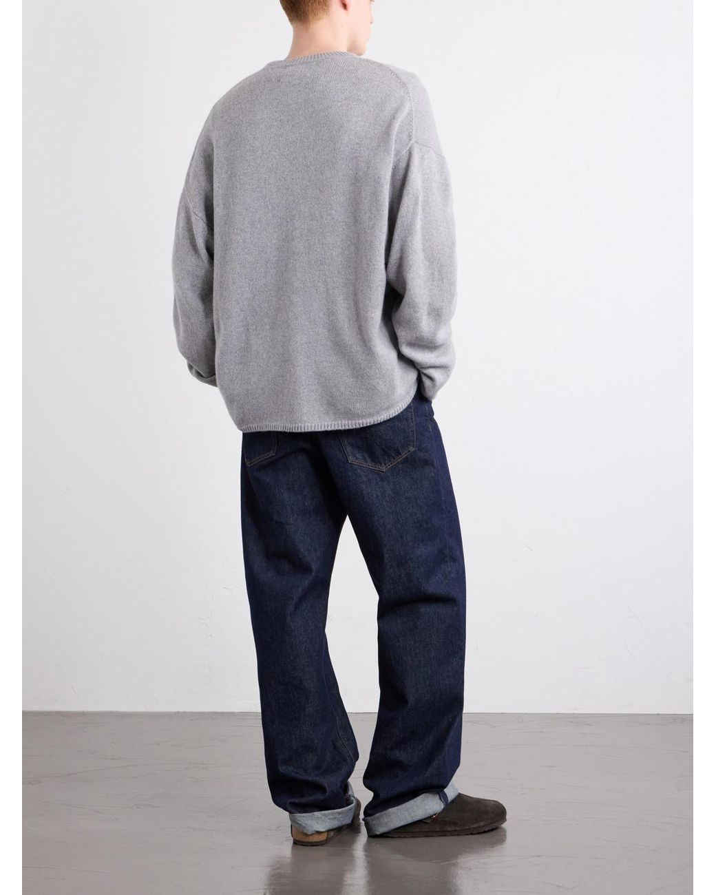 The Elder Statesman Gray Dume Brushed-cashmere Sweater for men