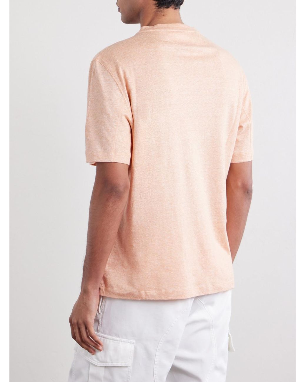 Brunello Cucinelli Natural Logo-Print Cotton-Jersey T-Shirt for men