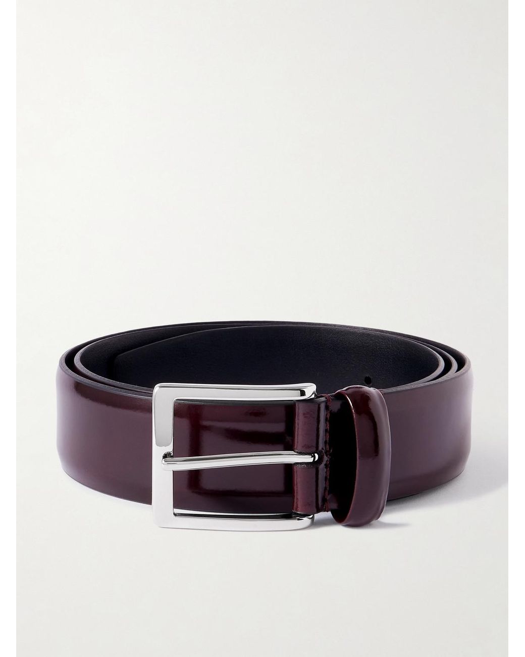 Andersons Red 4Cm Glossed-Leather Belt for men
