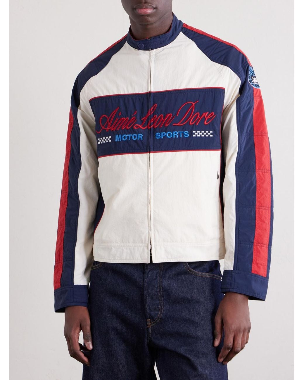 Aimé Leon Dore Blue Logo-Embroidered Shell Lightweight Jacket for men