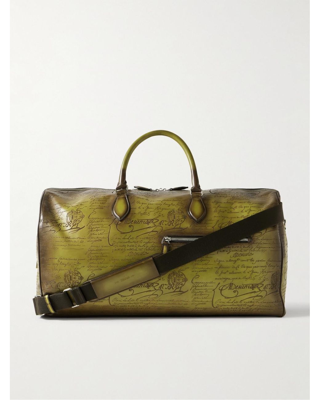Berluti Jour Off Scritto Venezia Leather Weekend Bag in Green for