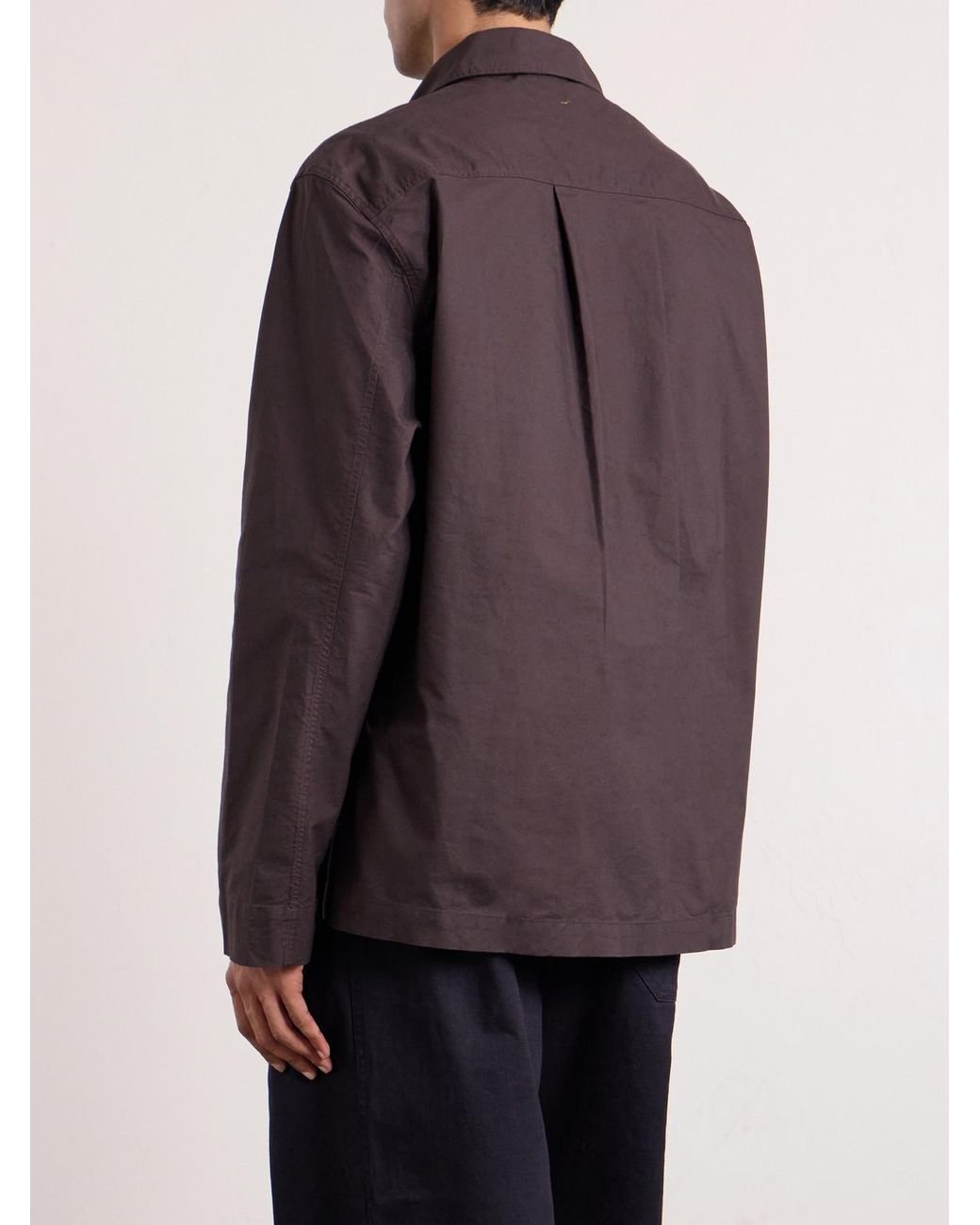 Margaret Howell Purple Half Zip-Up Cotton Shirt for men