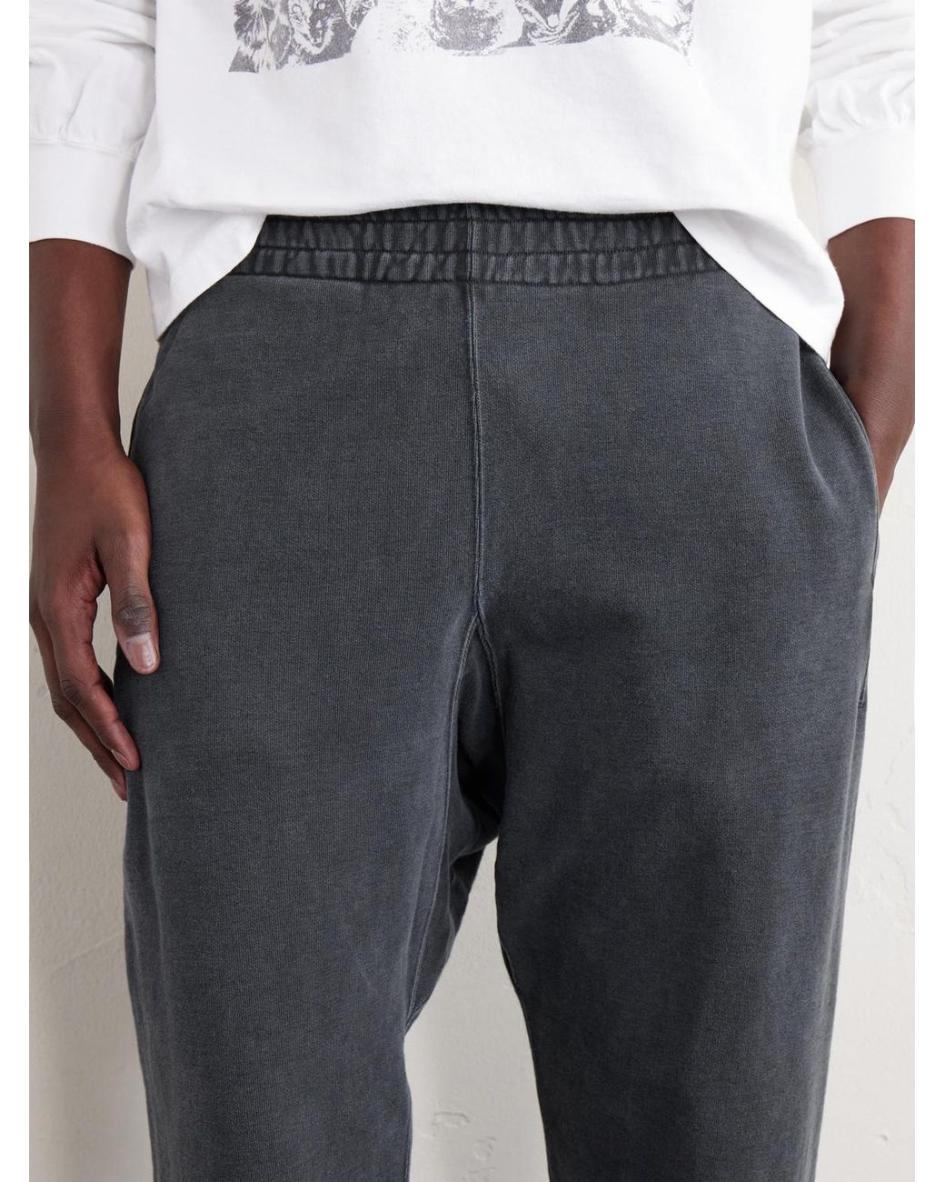 Remi Relief Blue Straight-leg Cotton-jersey Sweatpants for men