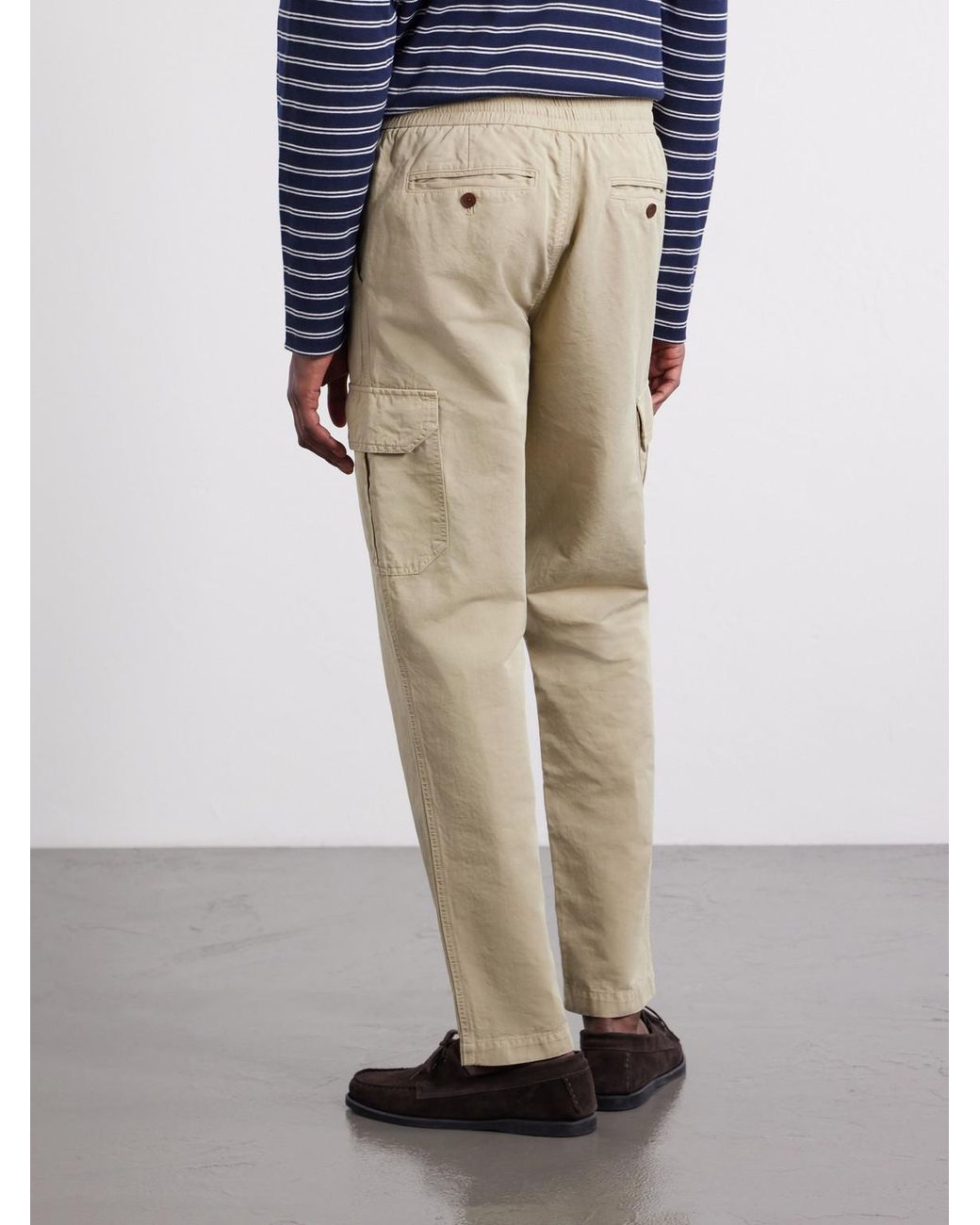 Mr P. Natural Tapered Cotton And Linen-Blend Trousers for men