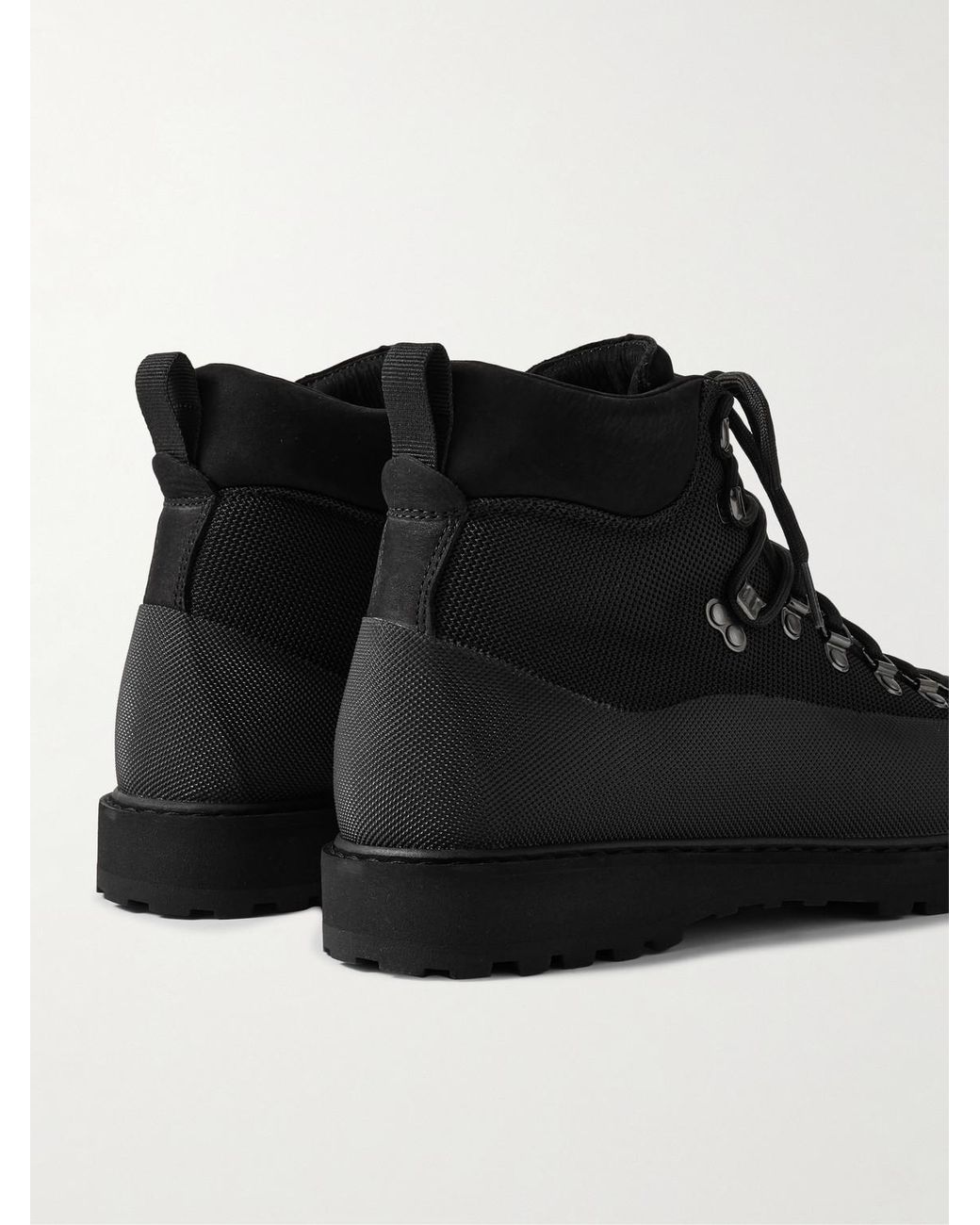 Diemme Black Roccia Vet Sport Suede And Rubber-Trimmed Shell Hiking Boots for men