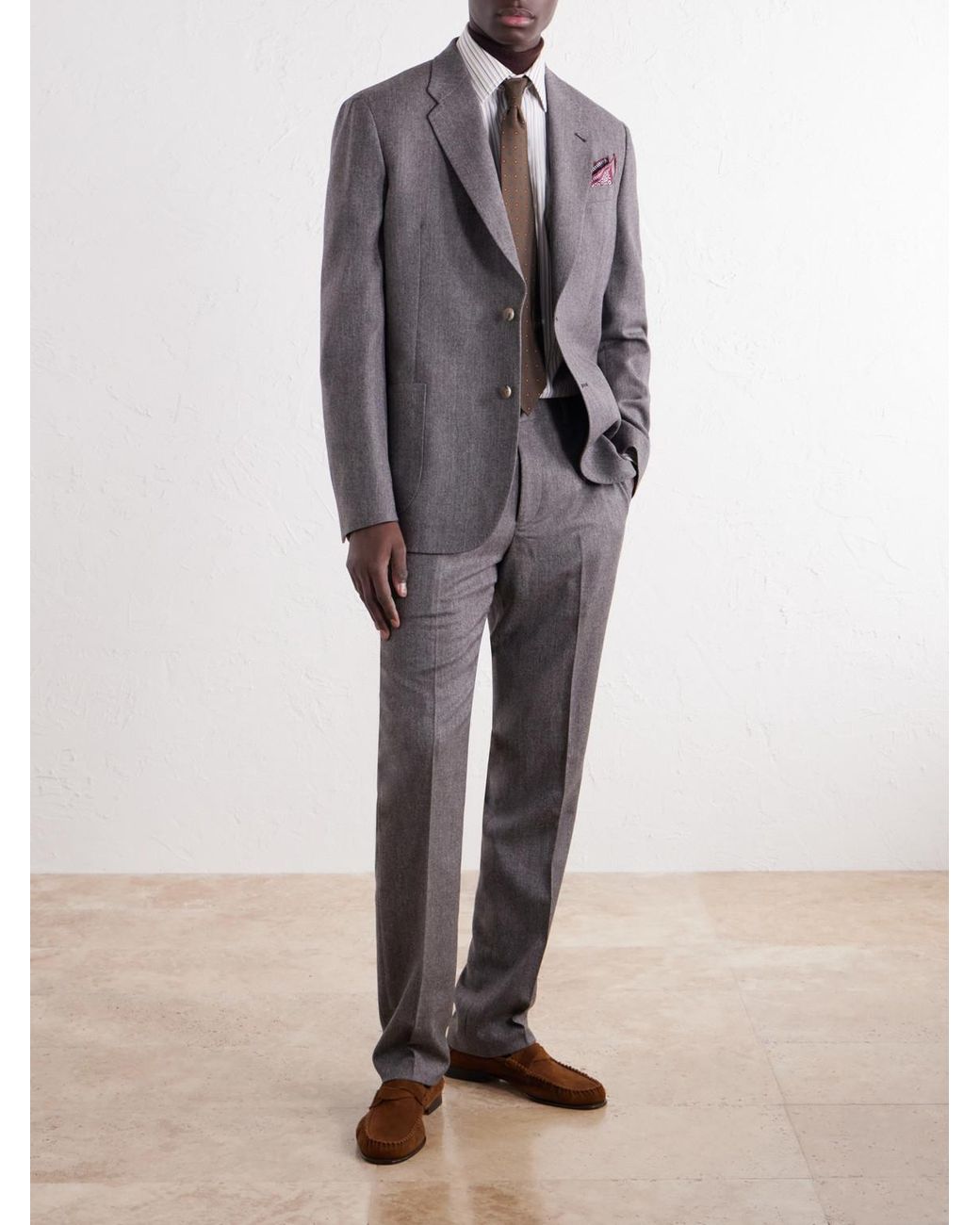 Paul Smith Gray Wool And Cashmere-Blend Herringbone Suit Jacket for men
