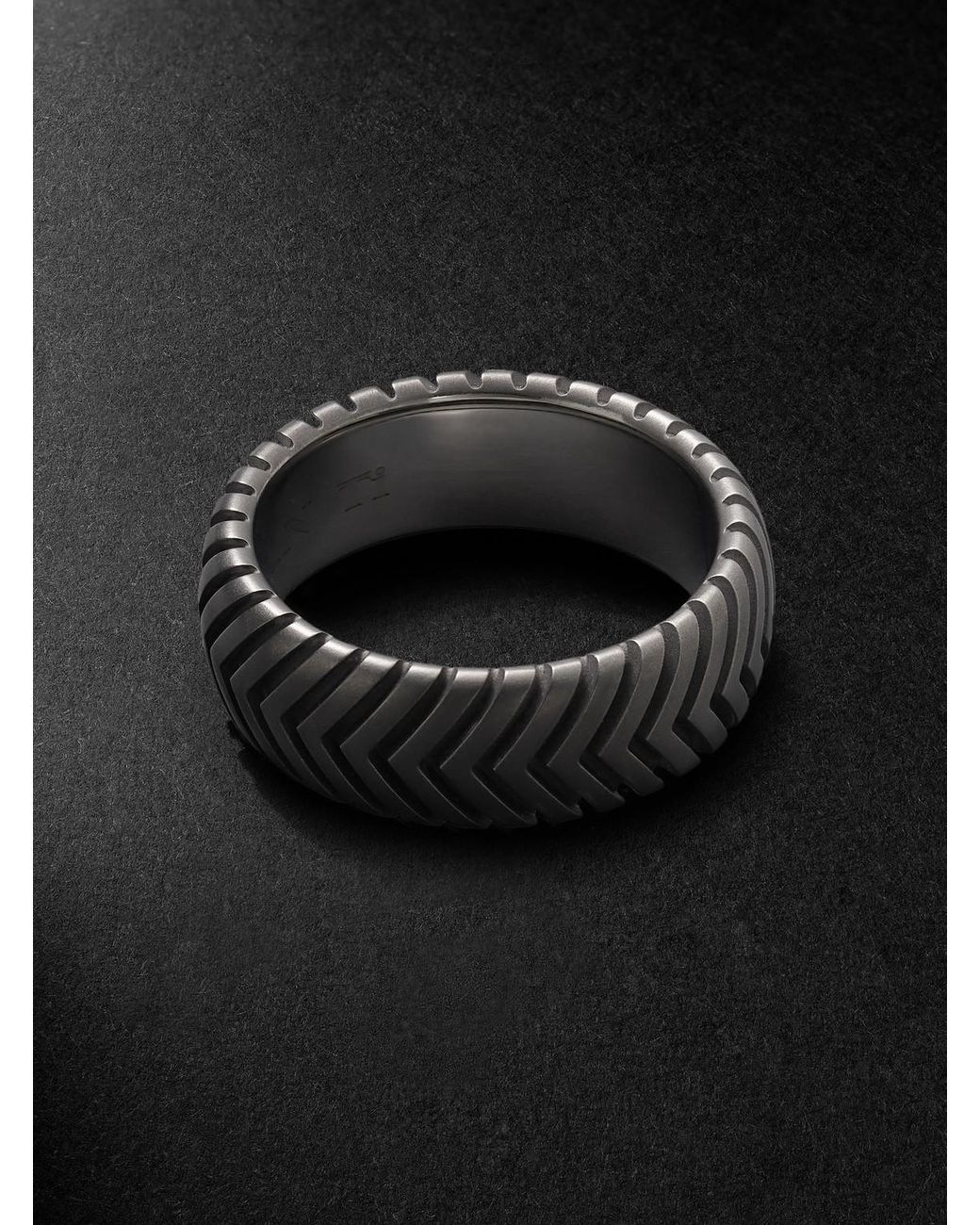 David Yurman Black Chevron Titanium Ring for men