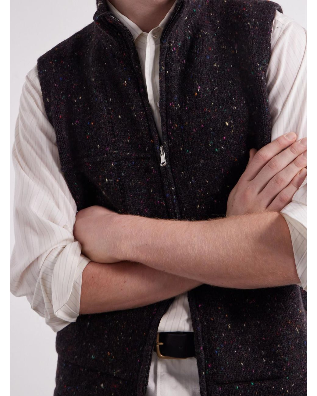 Inis Meáin Black Lifeline Wool And Cashmere-Blend Gilet for men