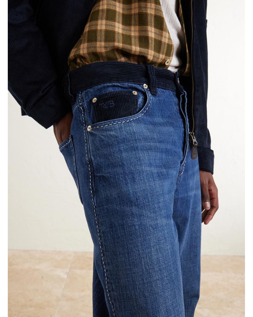 Wales Bonner Blue Straight-Leg Jeans for men