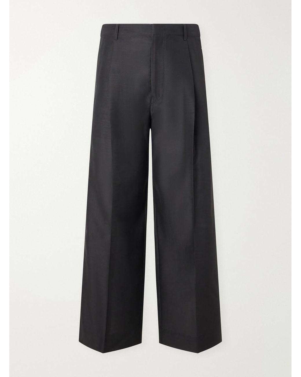 Lemaire Blue Wide-Leg Pleated Wool-Blend Twill Trousers for men