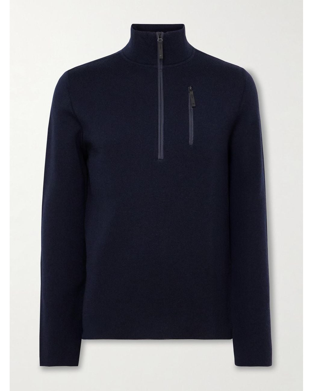 Aztech Mountain Blue Matterhorn Shell-trimmed Wool Half-zip Ski Mid-layer for men