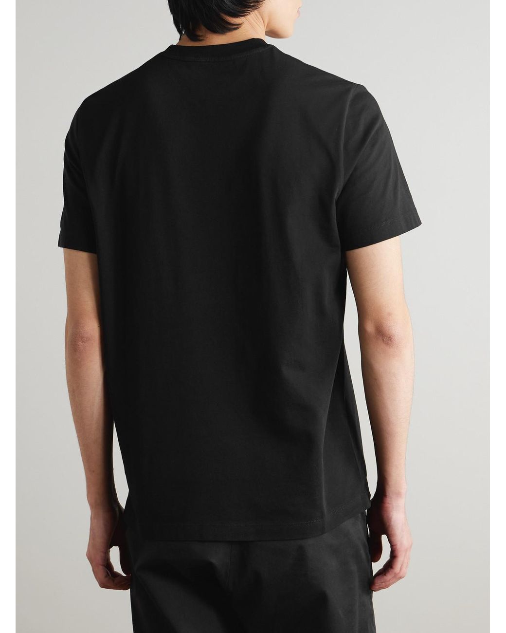 Moncler Black Three-Pack Logo-Appliquéd Cotton-Jersey T-Shirts for men