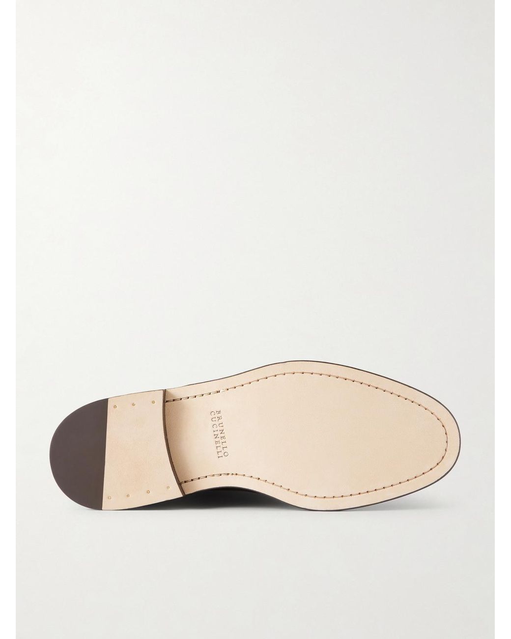 Brunello Cucinelli Brown Leather Derby Shoes for men