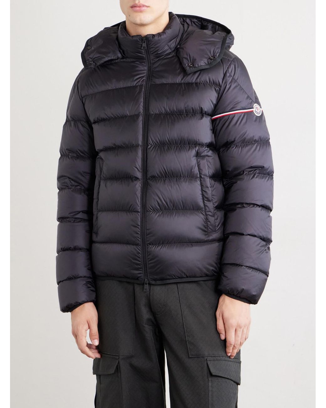 Moncler Black Ravenlock Hooded Quilted Shell Down Jacket for men