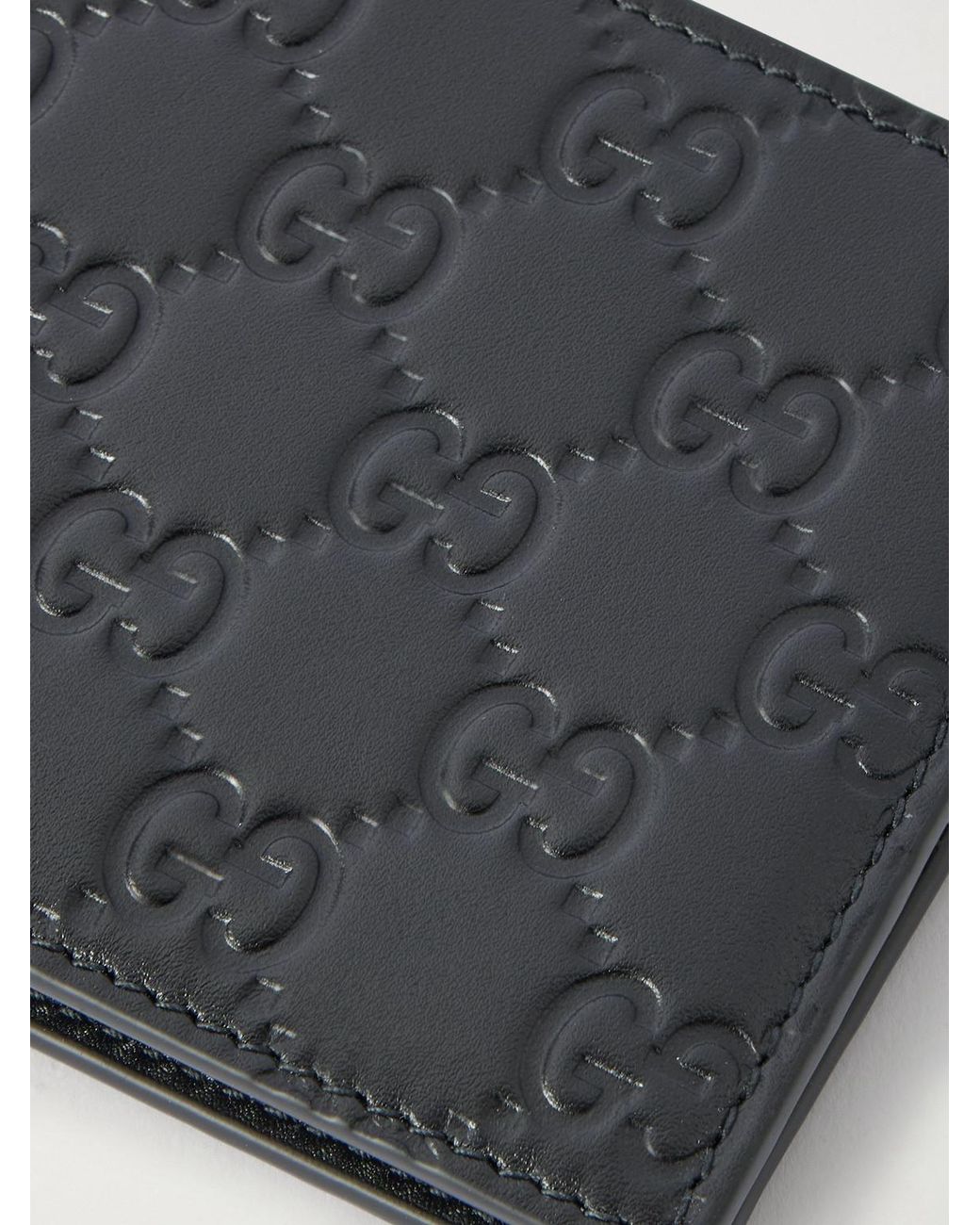 Gucci Black Arabella Logo-Debossed Leather Billford Wallet for men