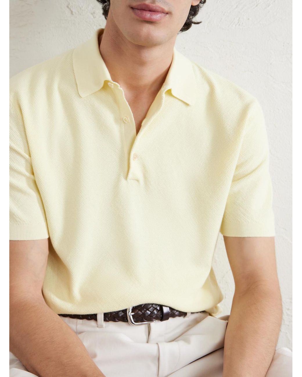 Boglioli Natural Cotton-Piqué Polo Shirt for men
