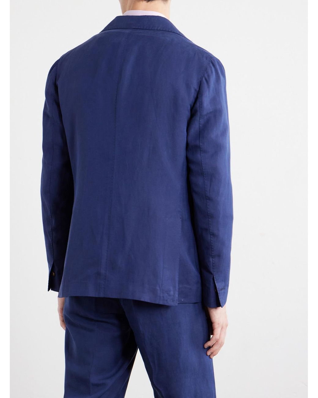 Eleventy Blue Lyocell And Linen-Blend Suit Jacket for men