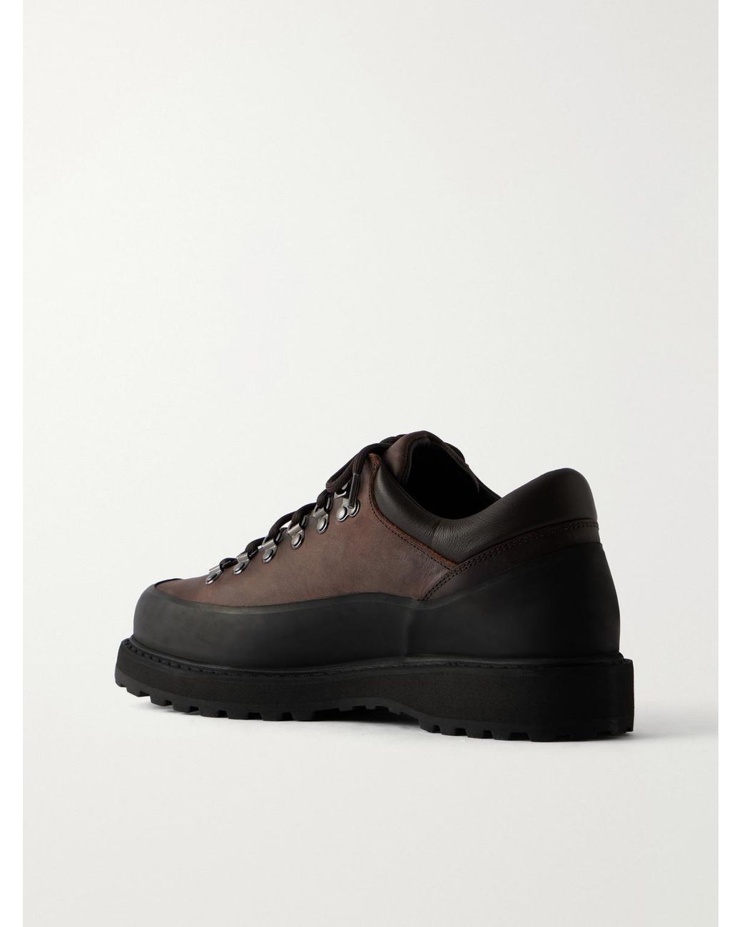 Diemme Black Cornaro Gomma Rubber-Trimmed Waxed-Leather Hiking Boots for men