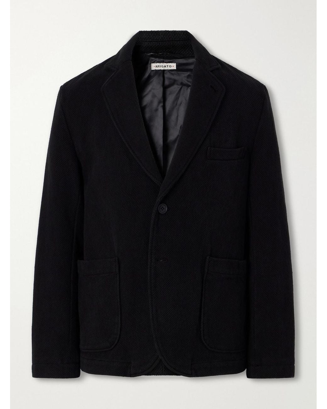 Blue Blue Japan Black Cotton-Sashiko Suit Jacket for men