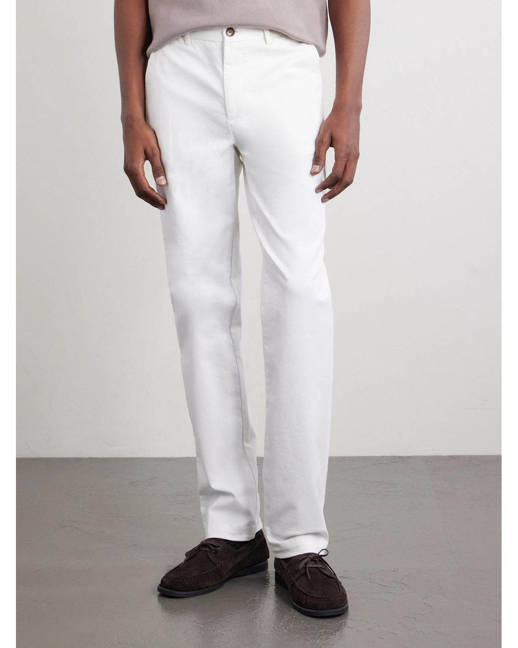 Mr P. White Samuel Straight-Leg Organic Cotton-Blend Twill Chinos for men