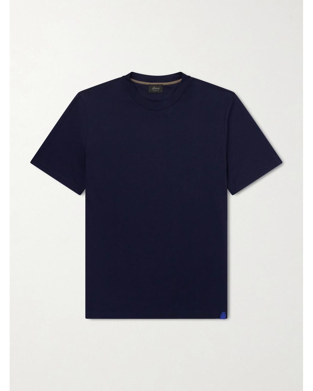 Brioni Blue Cotton-Jersey T-Shirt for men