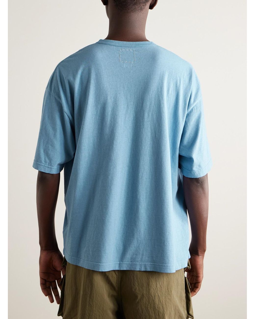 Visvim Blue Ex Jumbo Cotton-Blend Jersey T-Shirt for men