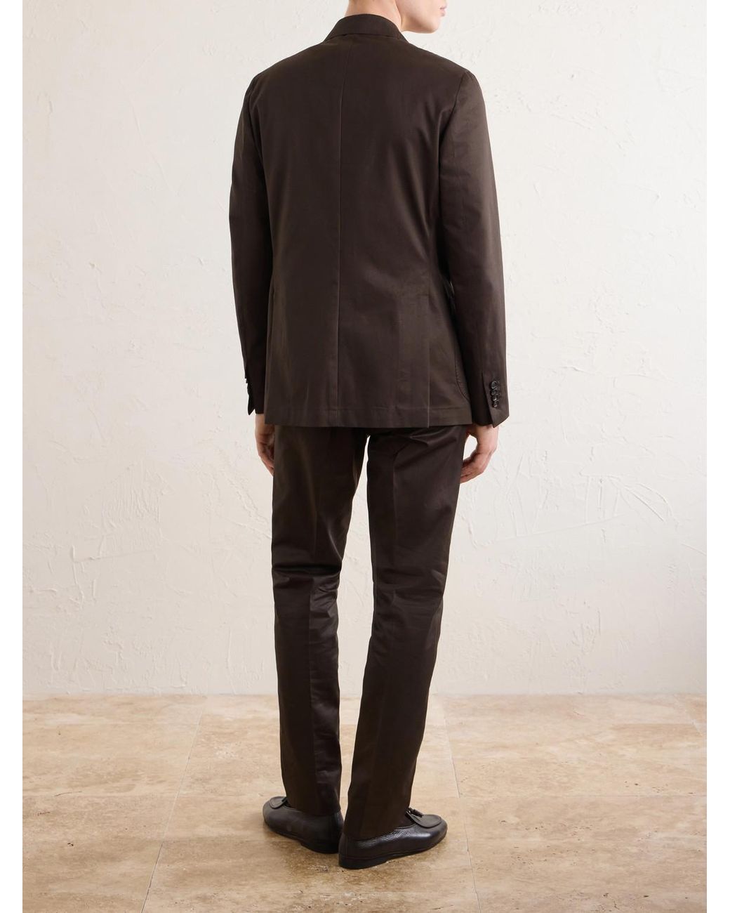 De Petrillo Black Cotton Suit Jacket for men