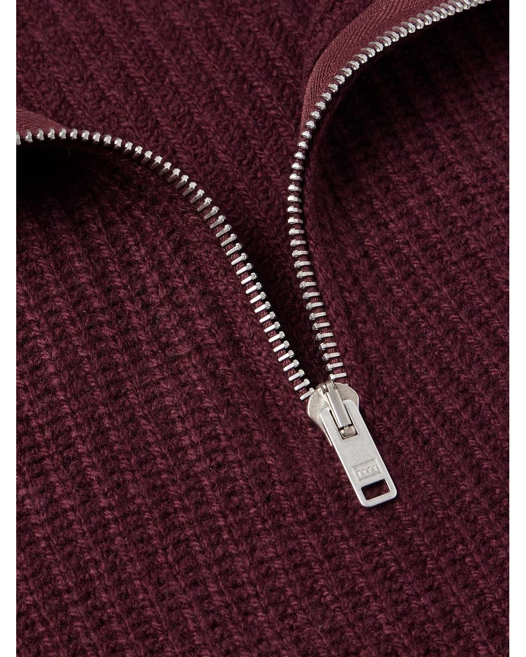 John Smedley Red Ryker Ribbed Recycled-Cashmere And Wool-Blend Half-Zip Sweater for men
