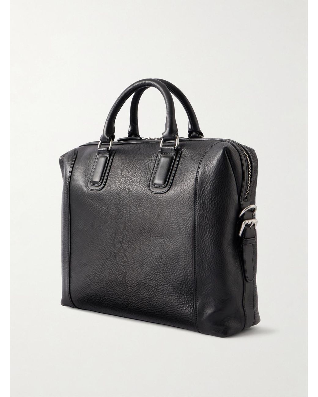 Officine Creative Black Jules 003 Full-grain Leather Briefcase for men