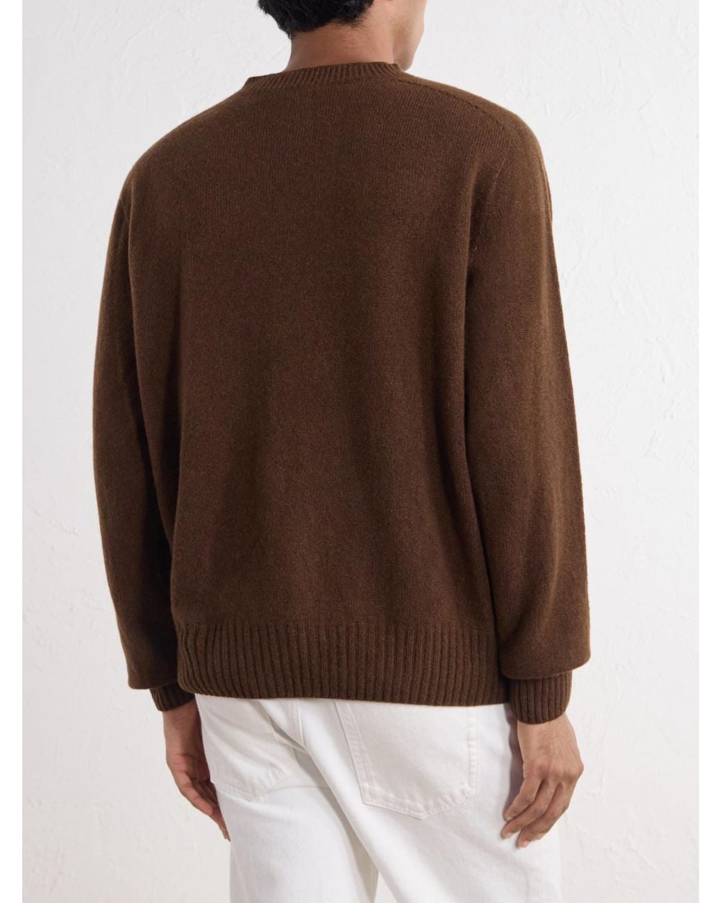 Margaret Howell Brown Seamless Merino Wool And Cashmere-Blend Sweater for men