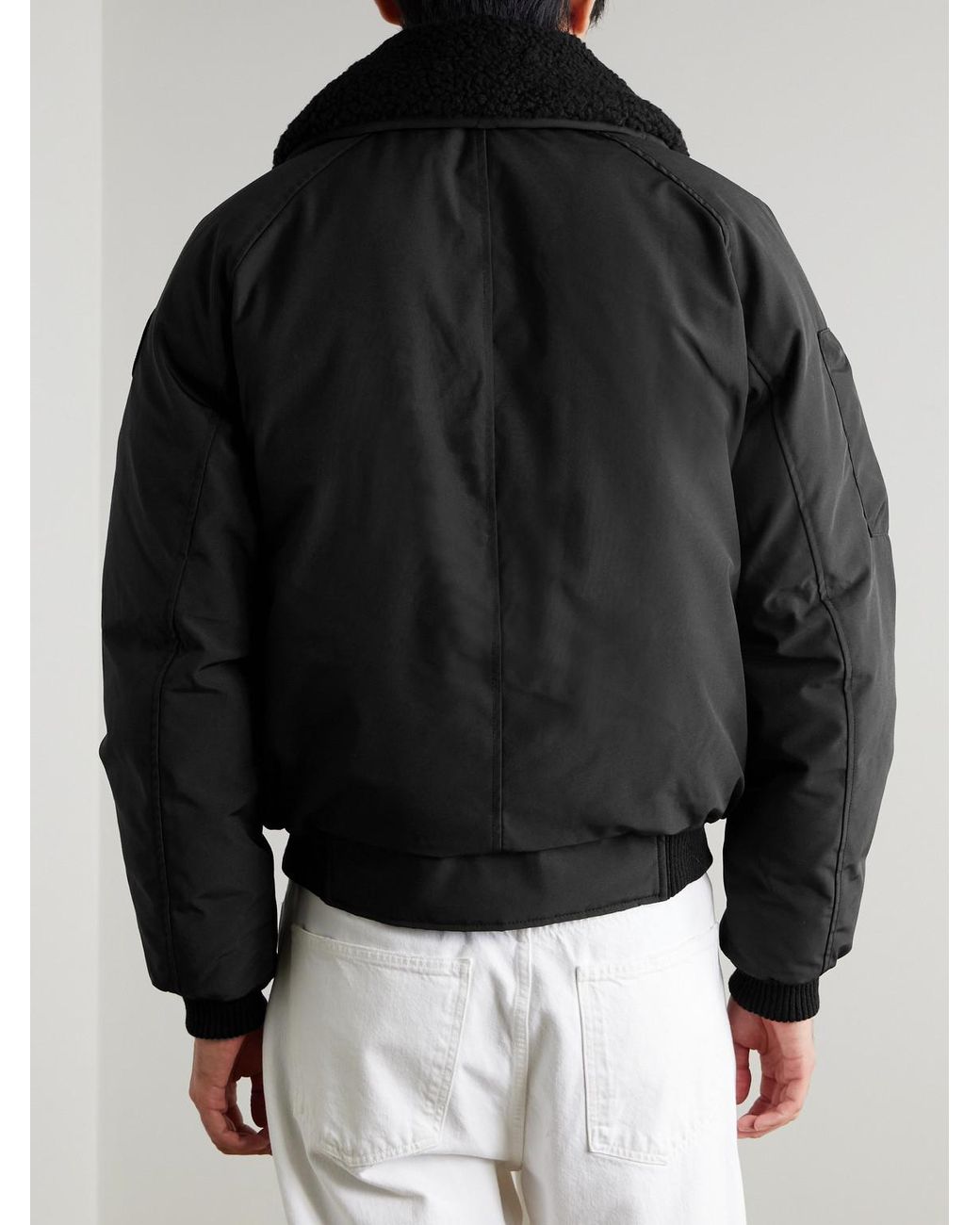 Canada Goose Black Chilliwack Recycled Wool-Blend Fleece And Shell Down Bomber Jacket for men