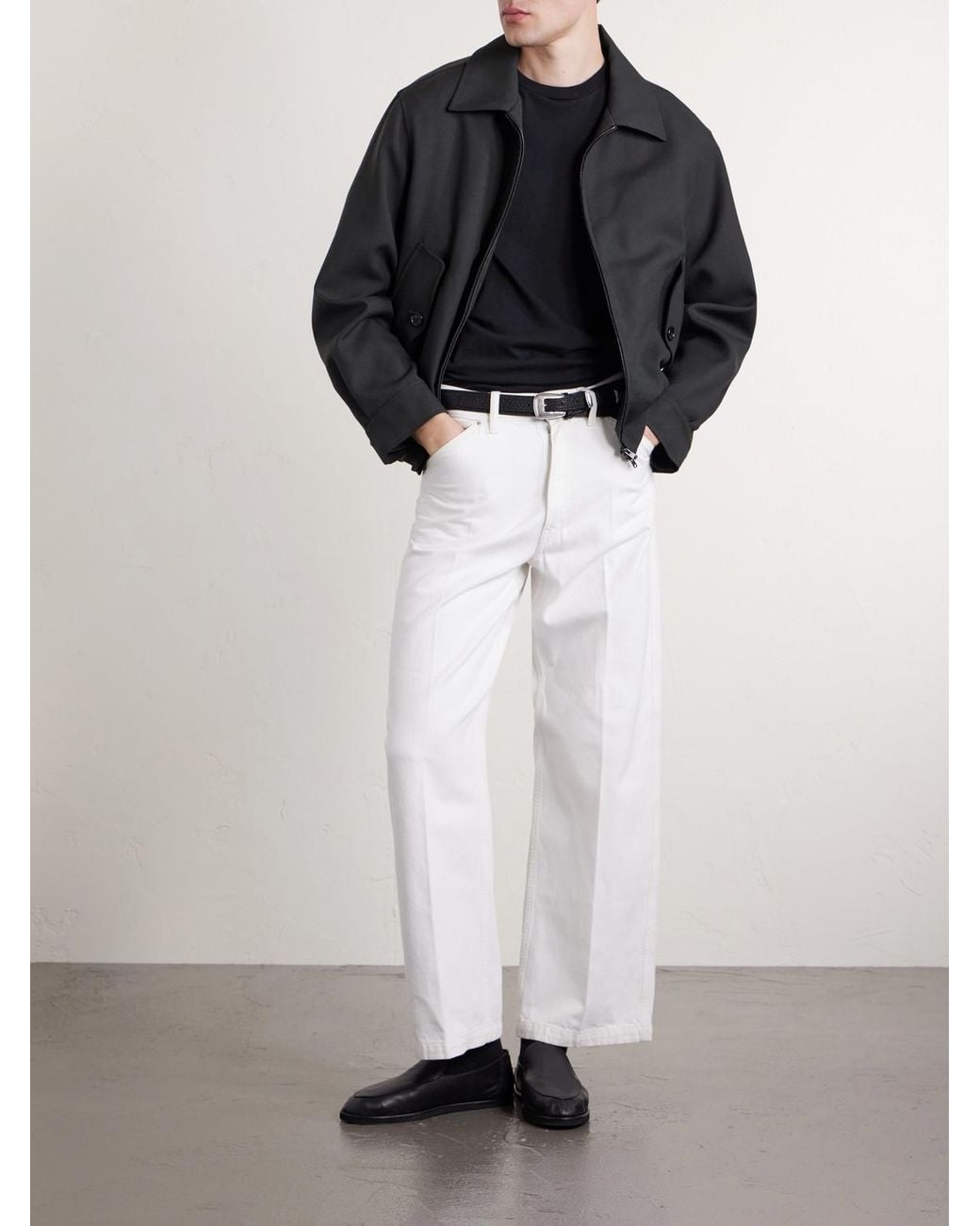 A.PRESSE Black Cotton And Cashmere-Blend T-Shirt for men
