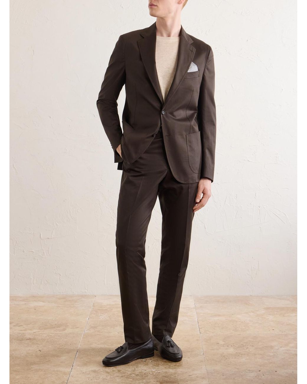 De Petrillo Black Cotton Suit Jacket for men