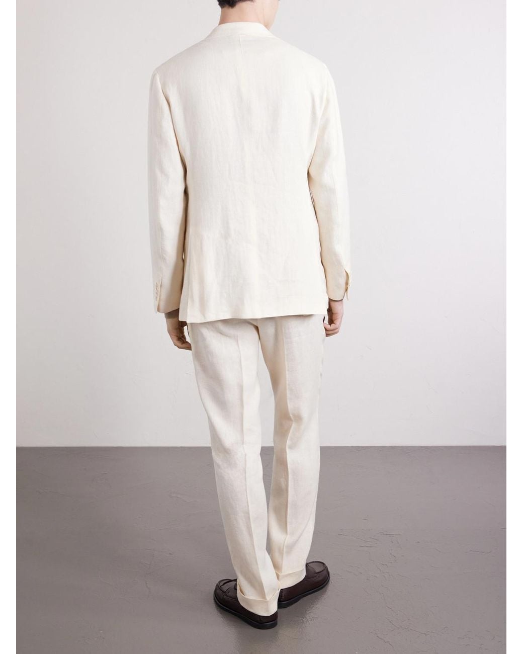 Saman Amel Natural Amie Straight-leg Wool for men