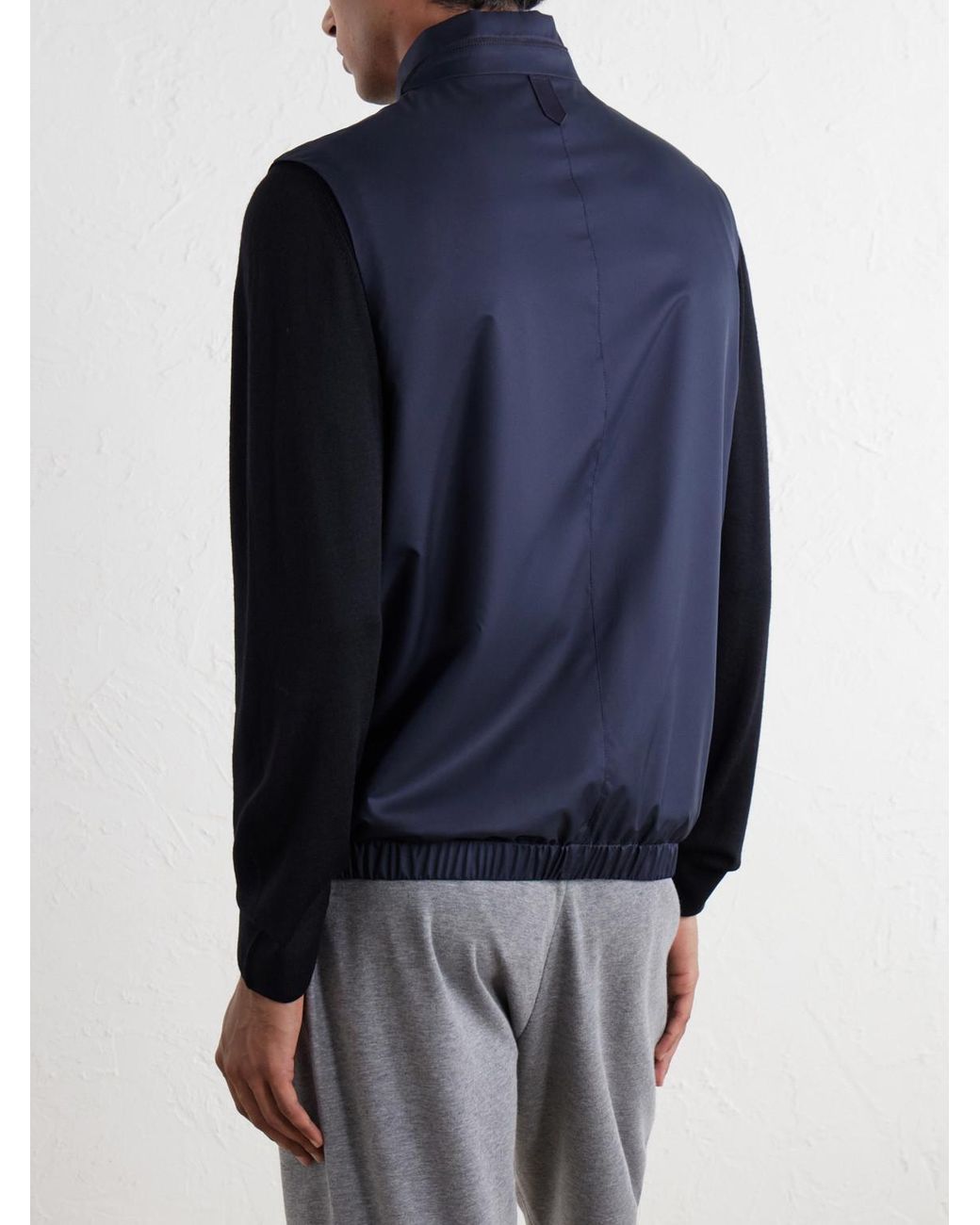Canali Blue Shell Zip-Up Gilet for men