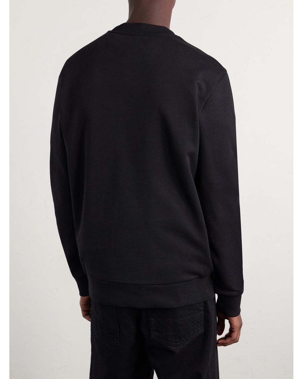 Moncler Blue Logo-Appliquéd Cotton-Jersey Sweatshirt for men