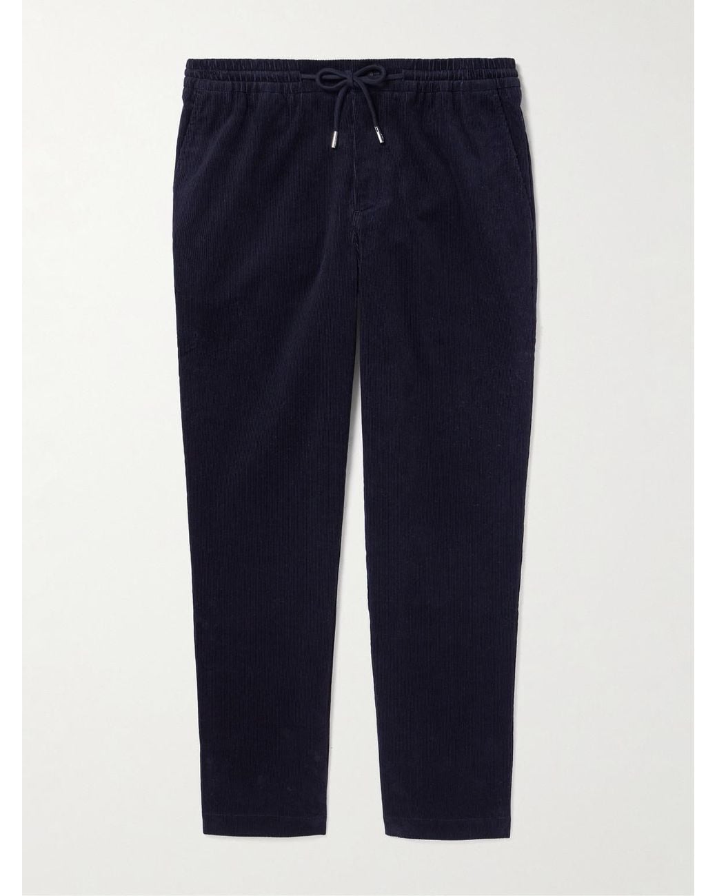 Mr P. Blue Edwin Tapered Cotton-corduroy Drawstring Trousers for men