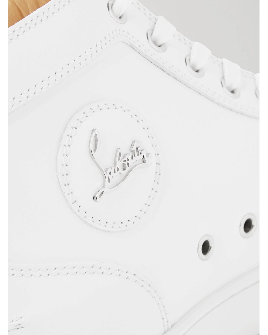 Christian Louboutin Natural Louis Leather High-Top Sneakers for men