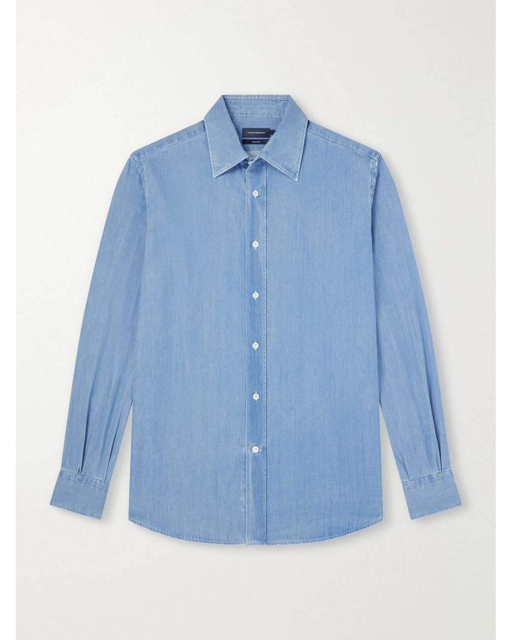 Thom Sweeney Blue Lecce Denim Shirt for men