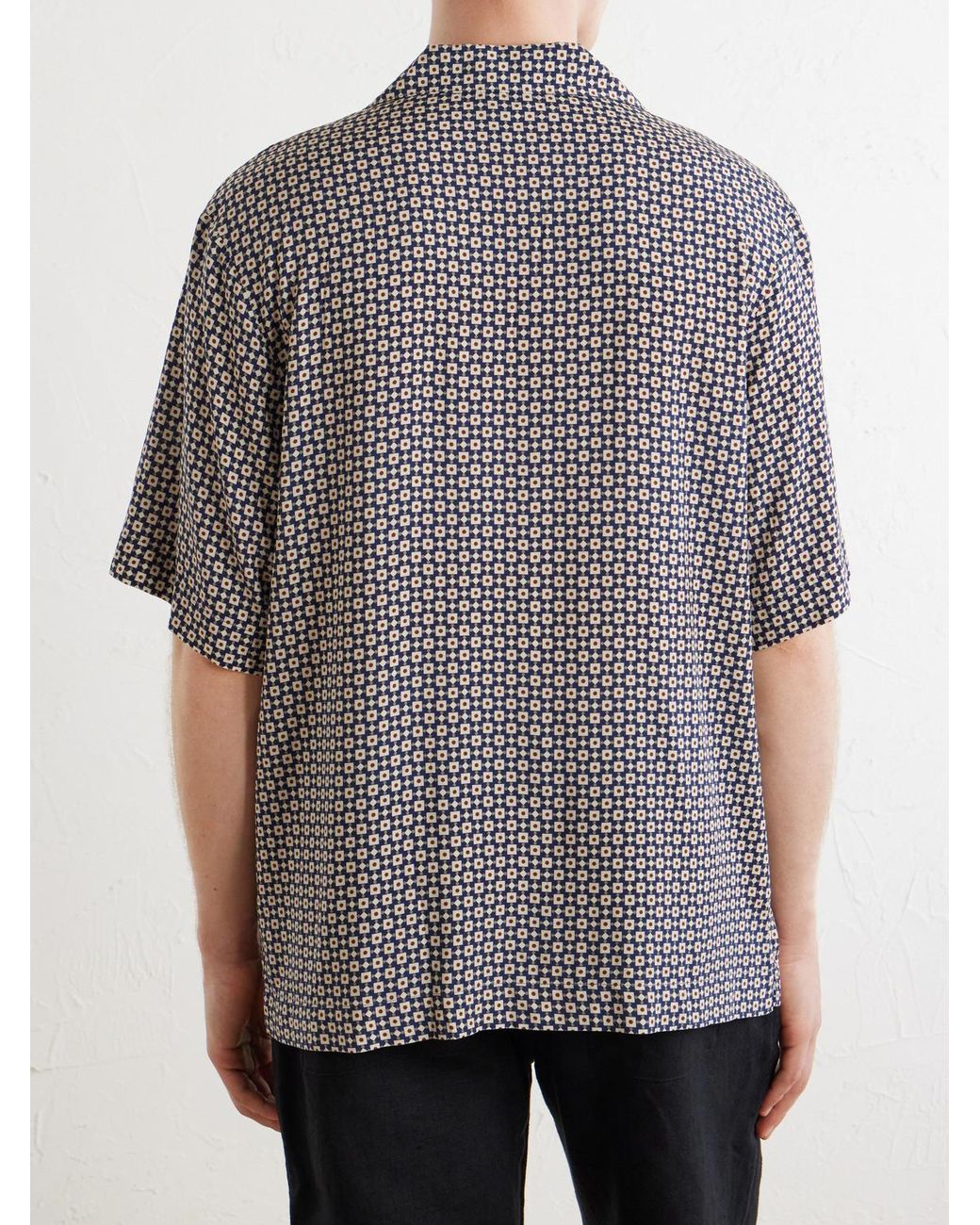 A.P.C. Gray Bennet Printed Crepe De Chine Shirt for men