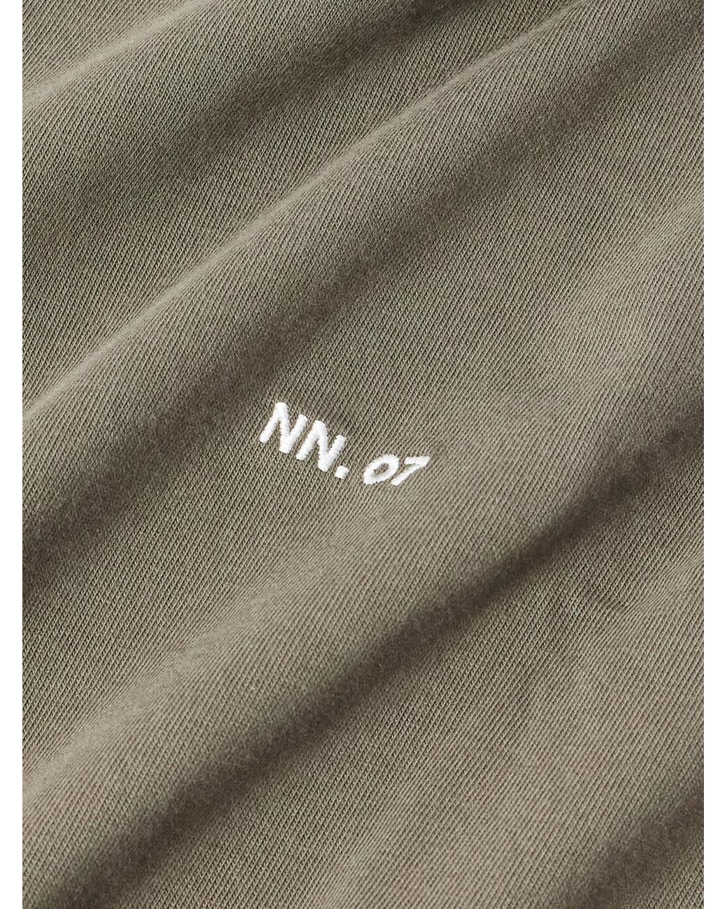 NN07 Gray Adam 3209 Logo-Embroidered Pima Cotton-Jersey T-Shirt for men