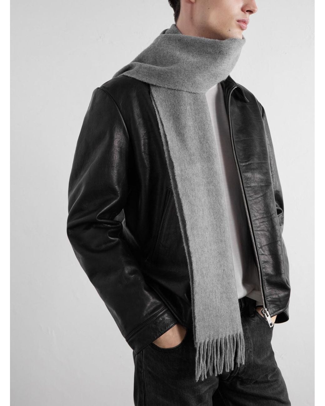 Totême  Gray Wool Scarf for men